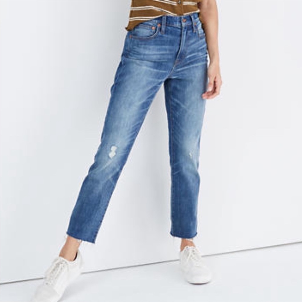 NWT Madewell The High Rise Slim Crop Boyfriend Jean Size 37 Tall $128